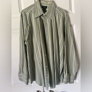 Men’s XL Dress shirt - Mint Green Striped long sleeve